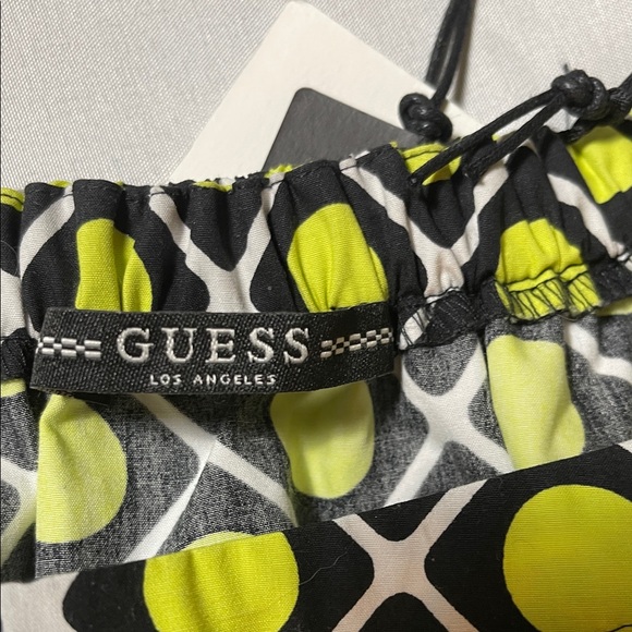 Guess Vibrant Lime and Black Patterned Long Sleeve Dress - Picture 9 of 12